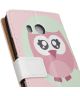 HTC U11 Portemonnee Print Hoesje Love Owl