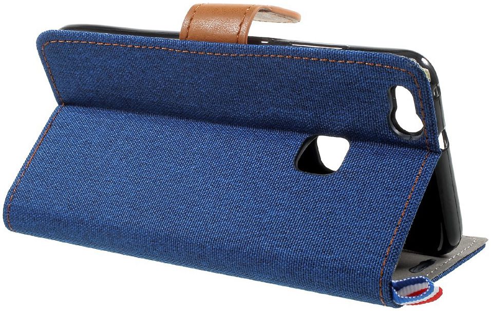 Huawei P10 Lite Jeans Portemonnee hoesje Donker Blauw afbeelding 3