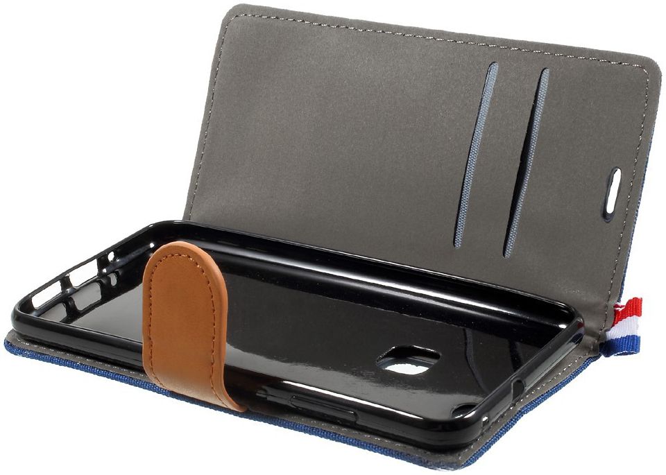 Huawei P10 Lite Jeans Portemonnee hoesje Donker Blauw afbeelding 6