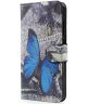 Huawei P10 Lite Portemonnee Hoesje Blue Butterfly