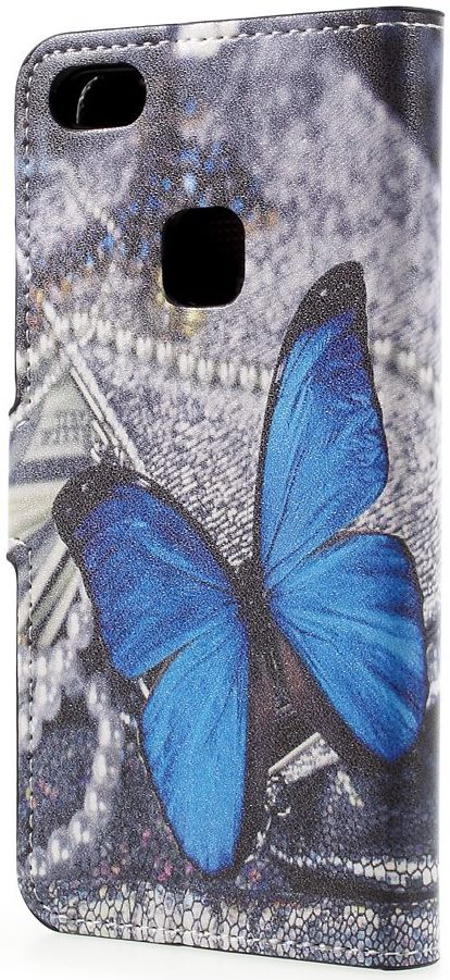 Huawei P10 Lite Portemonnee Hoesje Blue Butterfly afbeelding 5