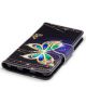 Huawei Y6 (2017) Portemonnee Flip Hoesje Print Kristal Vlinder