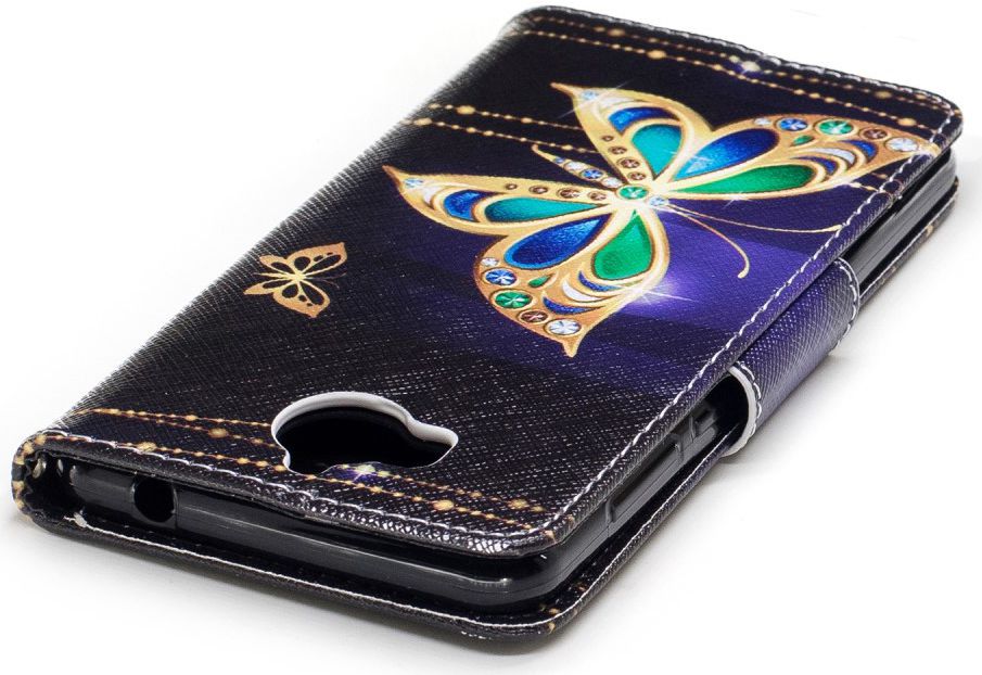 Huawei Y6 (2017) Portemonnee Flip Hoesje Print Kristal Vlinder afbeelding 8