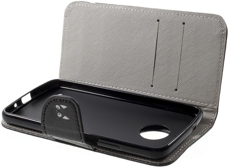 Motorola Moto E4 Portemonnee Flip Hoesje Print Kat afbeelding 3