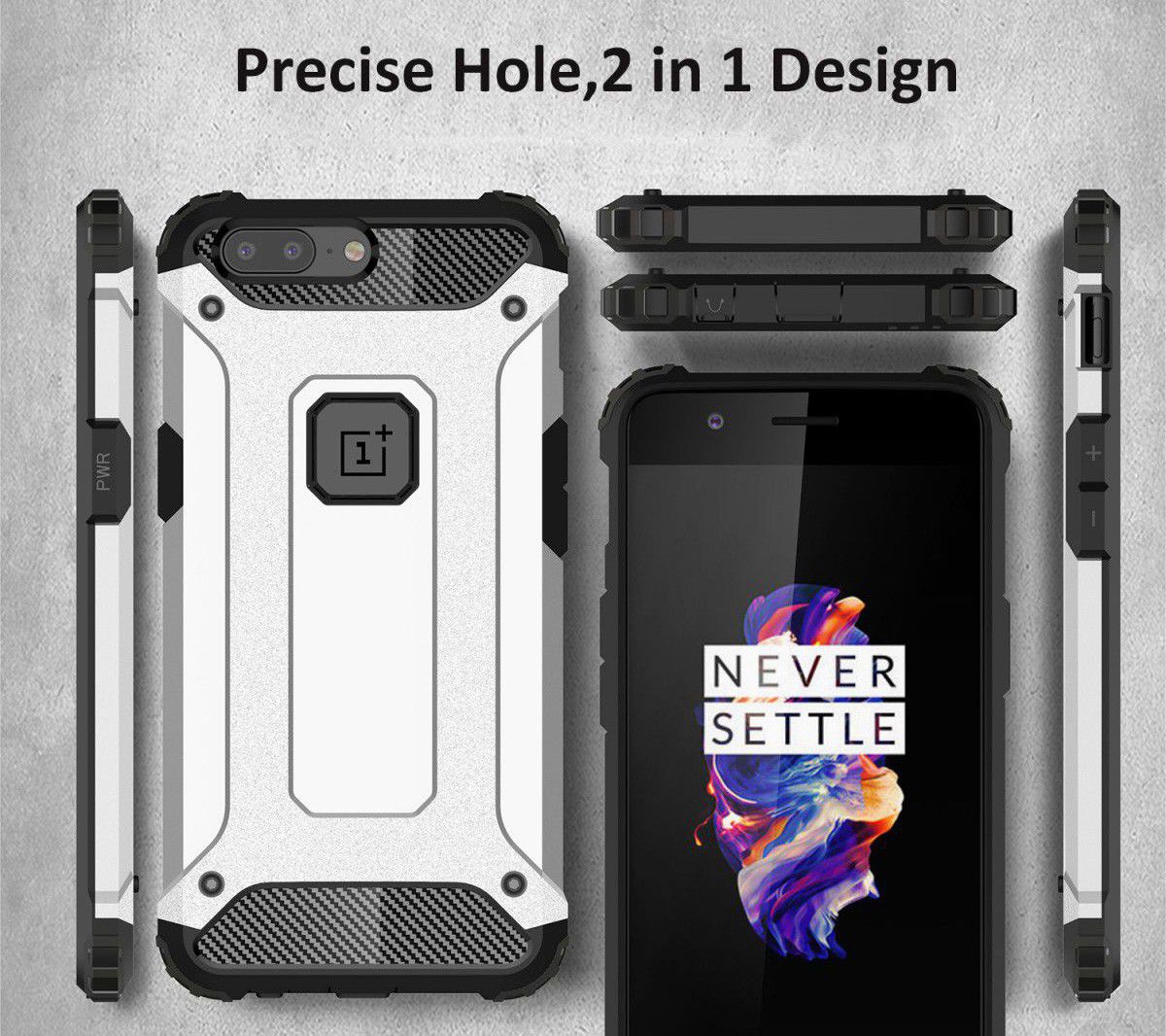 OnePlus 5 Hybride Hoesje Zwart afbeelding 5