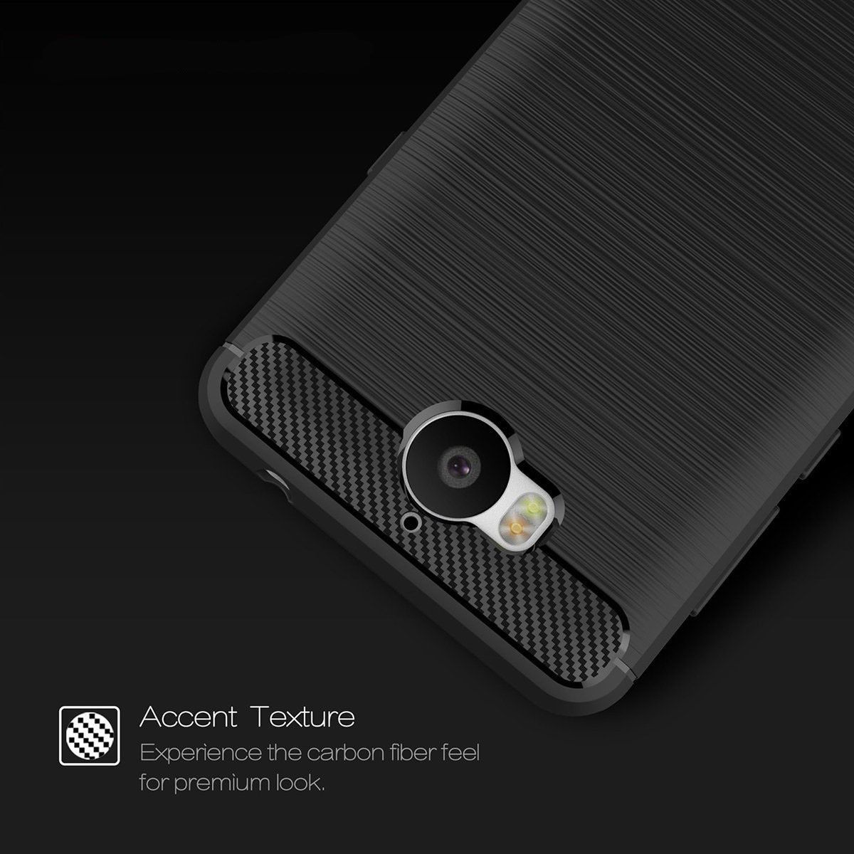 Huawei Y6 (2017) Geborsteld TPU Hoesje Zwart afbeelding 6