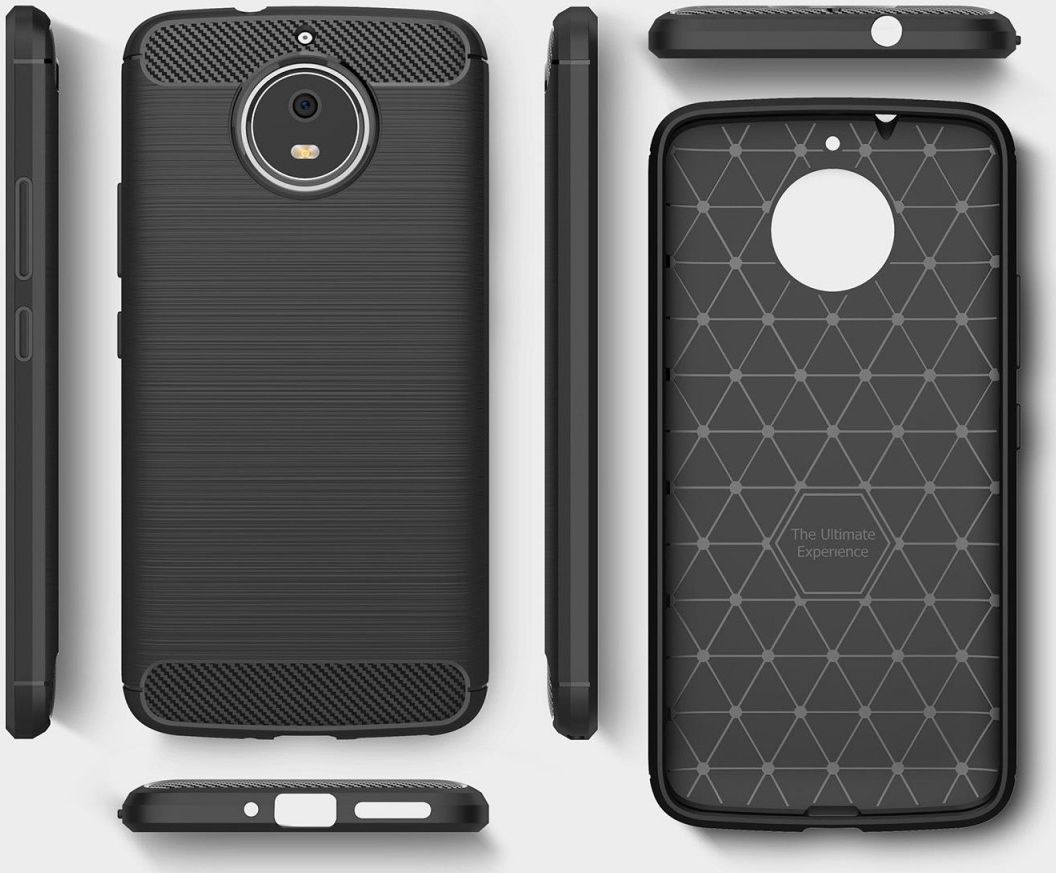 Motorola Moto G5S Geborsteld TPU Hoesje Zwart afbeelding 6