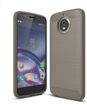 Motorola Moto G5S Geborsteld TPU Hoesje Grijs Hoesjes