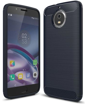 Motorola Moto G5S Geborsteld TPU Hoesje Blauw Hoesjes
