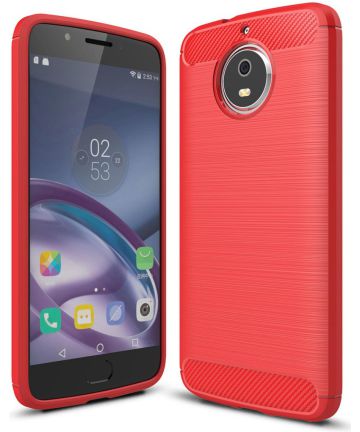 Motorola Moto G5S Geborsteld TPU Hoesje Rood Hoesjes