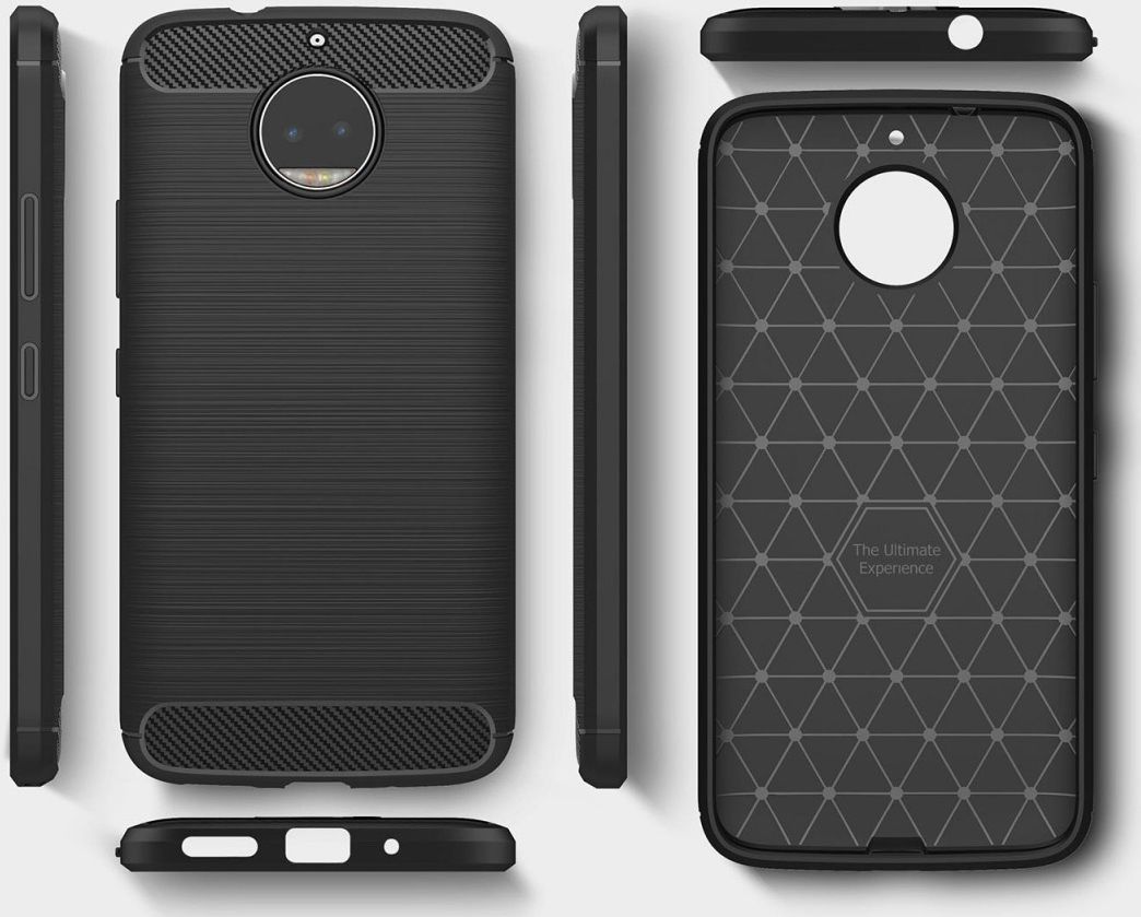 Motorola Moto G5S Plus Geborsteld TPU Hoesje Zwart afbeelding 8