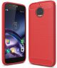 Motorola Moto G5S Plus Geborsteld TPU Hoesje Rood