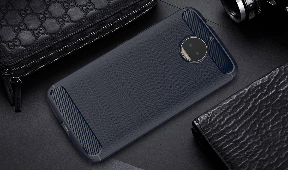 Motorola Moto G5S Plus Geborsteld TPU Hoesje Blauw afbeelding 2