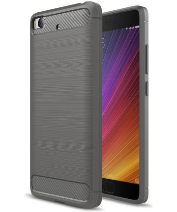 Xiaomi Mi 5S Geborsteld TPU Hoesje Grijs Hoesjes