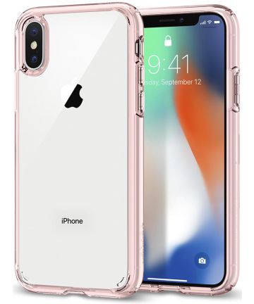 Spigen Ultra Hybrid Apple iPhone X Hoesje Roze Hoesjes