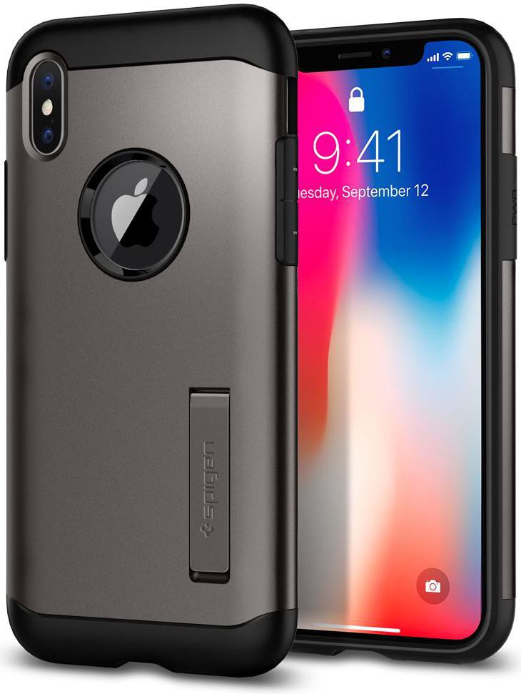 Spigen Slim Armor Apple iPhone X Gunmetal afbeelding 1