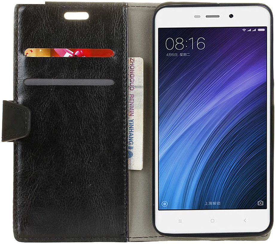 Xiaomi Redmi 4a Portemonne Hoesje Zwart afbeelding 1