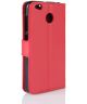 Xiaomi Redmi 4X Portemonnee Hoesje Litchi Rood