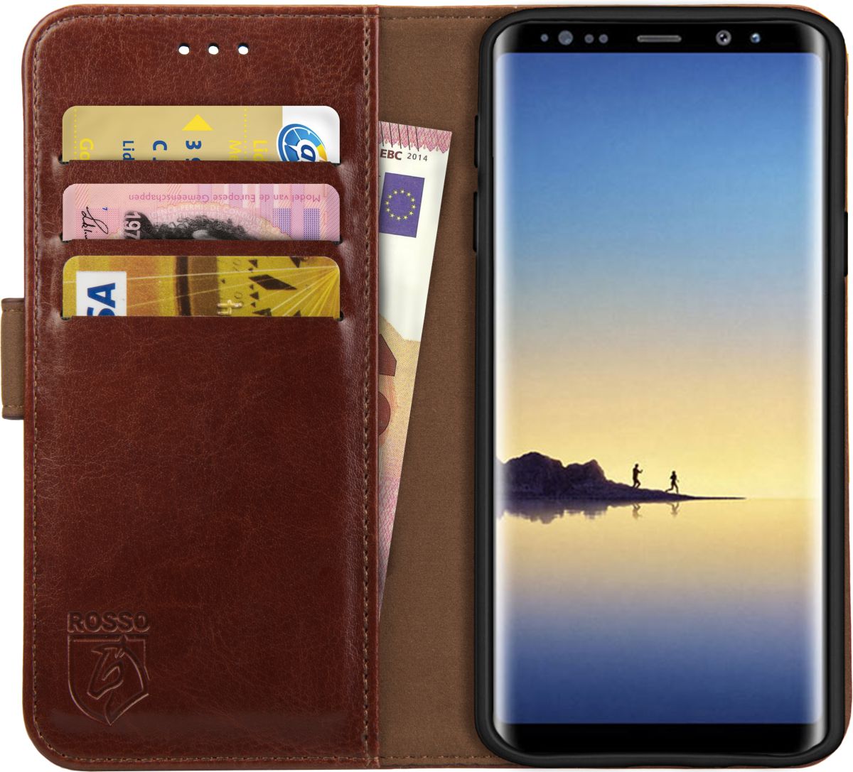Rosso Element Samsung Galaxy Note 8 Hoesje Book Cover Bruin afbeelding 1