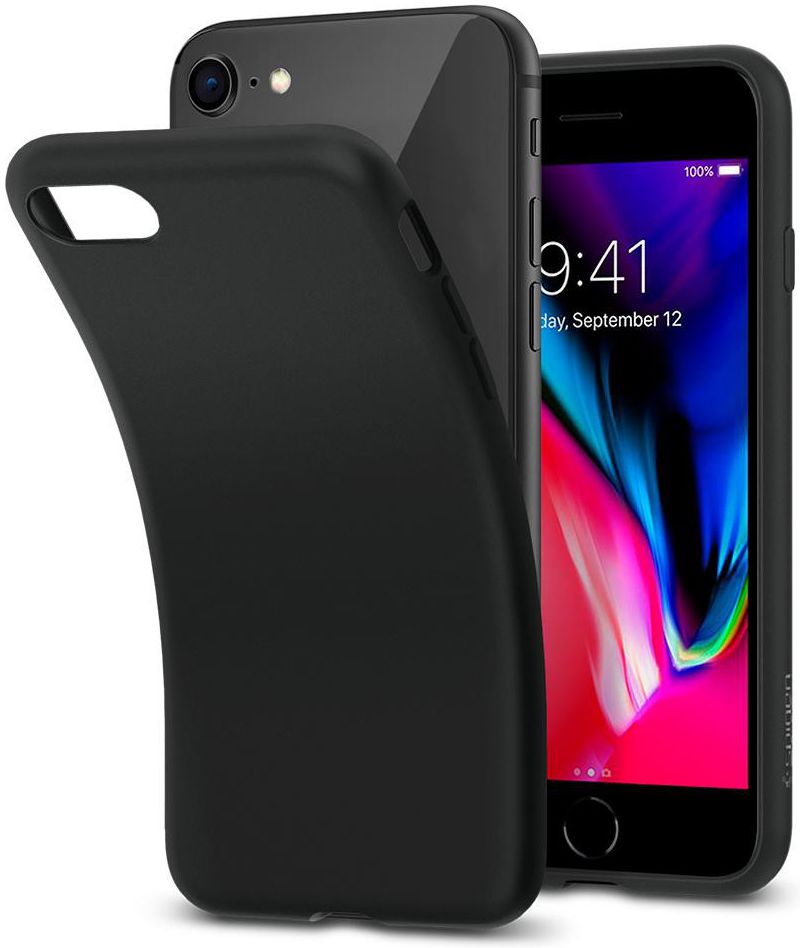 Spigen Liquid Crystal Apple iPhone 7 / 8 Hoesje Black afbeelding 1