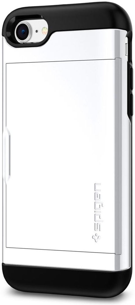 Spigen Slim Armor Card Holder Case Apple iPhone 7 / 8 White afbeelding 2