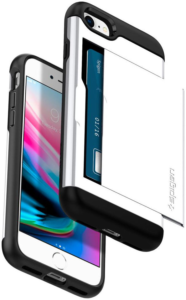 Spigen Slim Armor Card Holder Case Apple iPhone 7 / 8 White afbeelding 4