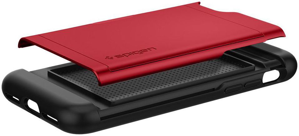 Spigen Slim Armor Card Holder Case Apple iPhone 7 / 8 Red afbeelding 3