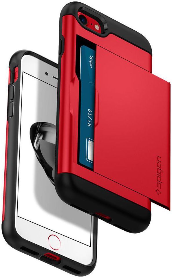 Spigen Slim Armor Card Holder Case Apple iPhone 7 / 8 Red afbeelding 5