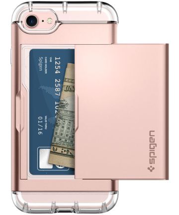 Spigen Crystal Wallet Hoesje Apple iPhone 7 / 8 Rose Gold Hoesjes