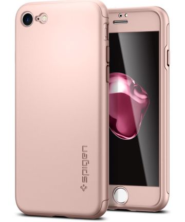 Spigen Thin Fit 360 Case Apple iPhone 7 / 8 Roze Goud Hoesjes