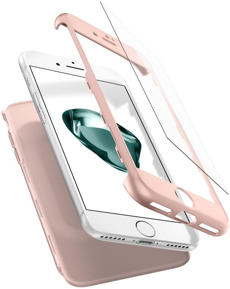 Spigen Thin Fit  360 Case Apple iPhone 7 / 8 Roze Goud afbeelding 2