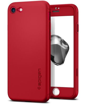 Spigen Thin Fit 360 Case Apple iPhone 7 / 8 Rood Hoesjes