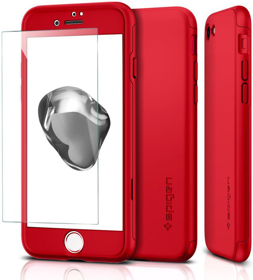 Spigen Thin Fit  360 Case Apple iPhone 7 / 8 Rood afbeelding 5