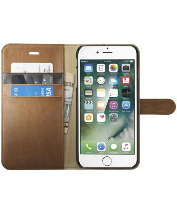 Spigen Wallet S Flip Hoesje Apple iPhone 7 Plus / 8 Plus Bruin Hoesjes