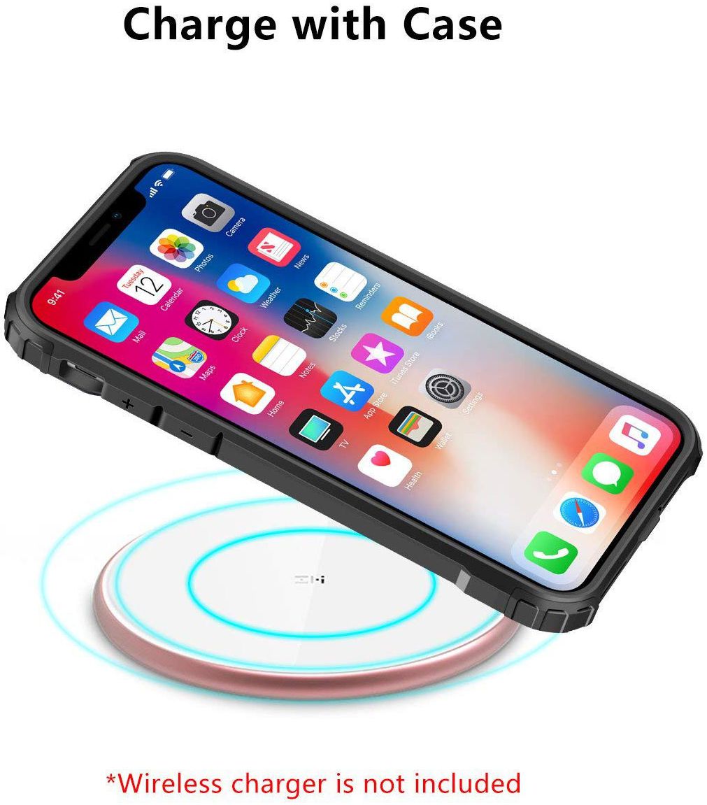 Apple IPhone X/XS Hoesje Shock Proof Hybride Backcover Zwart afbeelding 5