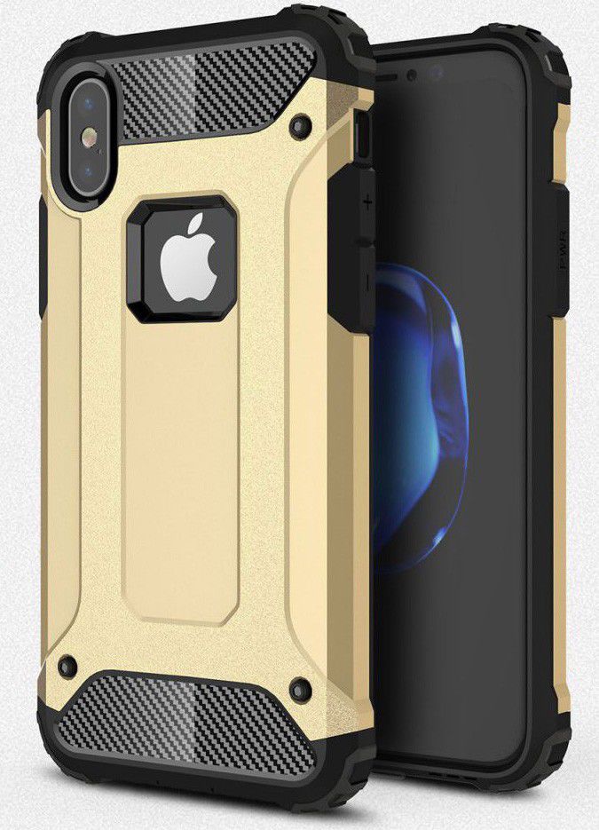 Apple IPhone X/XS Hoesje Shock Proof Hybride Backcover Goud afbeelding 1
