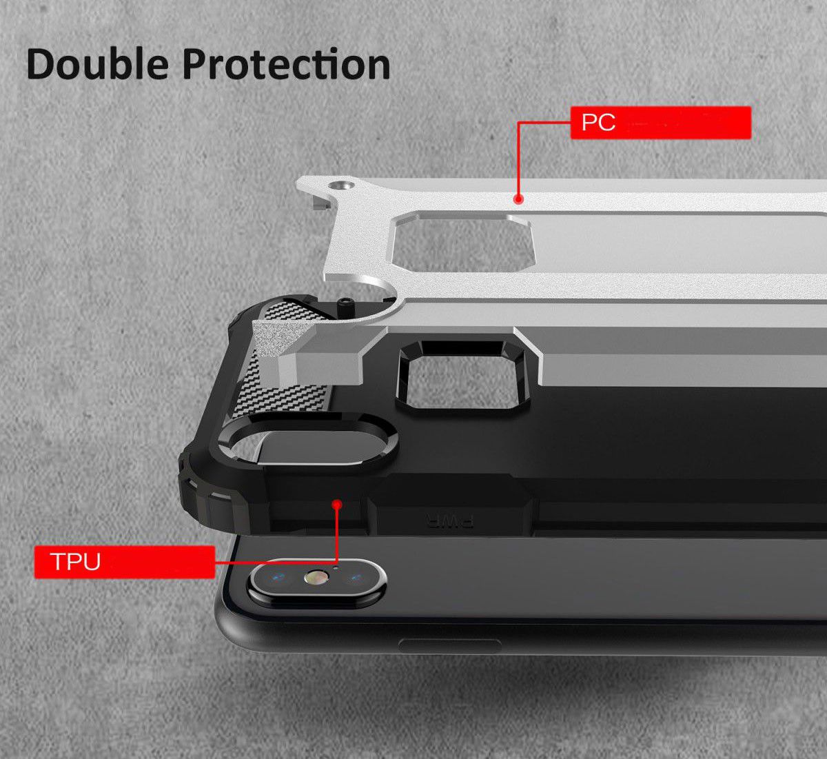 Apple IPhone X/XS Hoesje Shock Proof Hybride Backcover Goud afbeelding 5