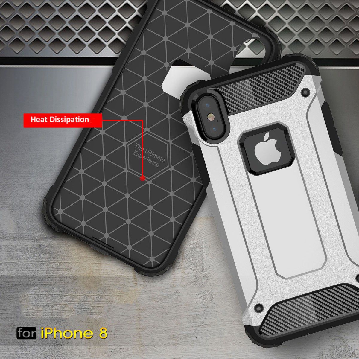 Apple IPhone X/XS Hoesje Shock Proof Hybride Backcover Goud afbeelding 6