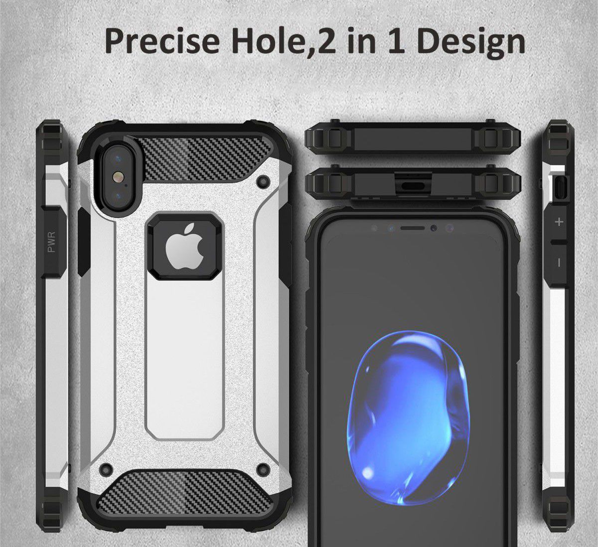 Apple IPhone X/XS Hoesje Shock Proof Hybride Backcover Goud afbeelding 4