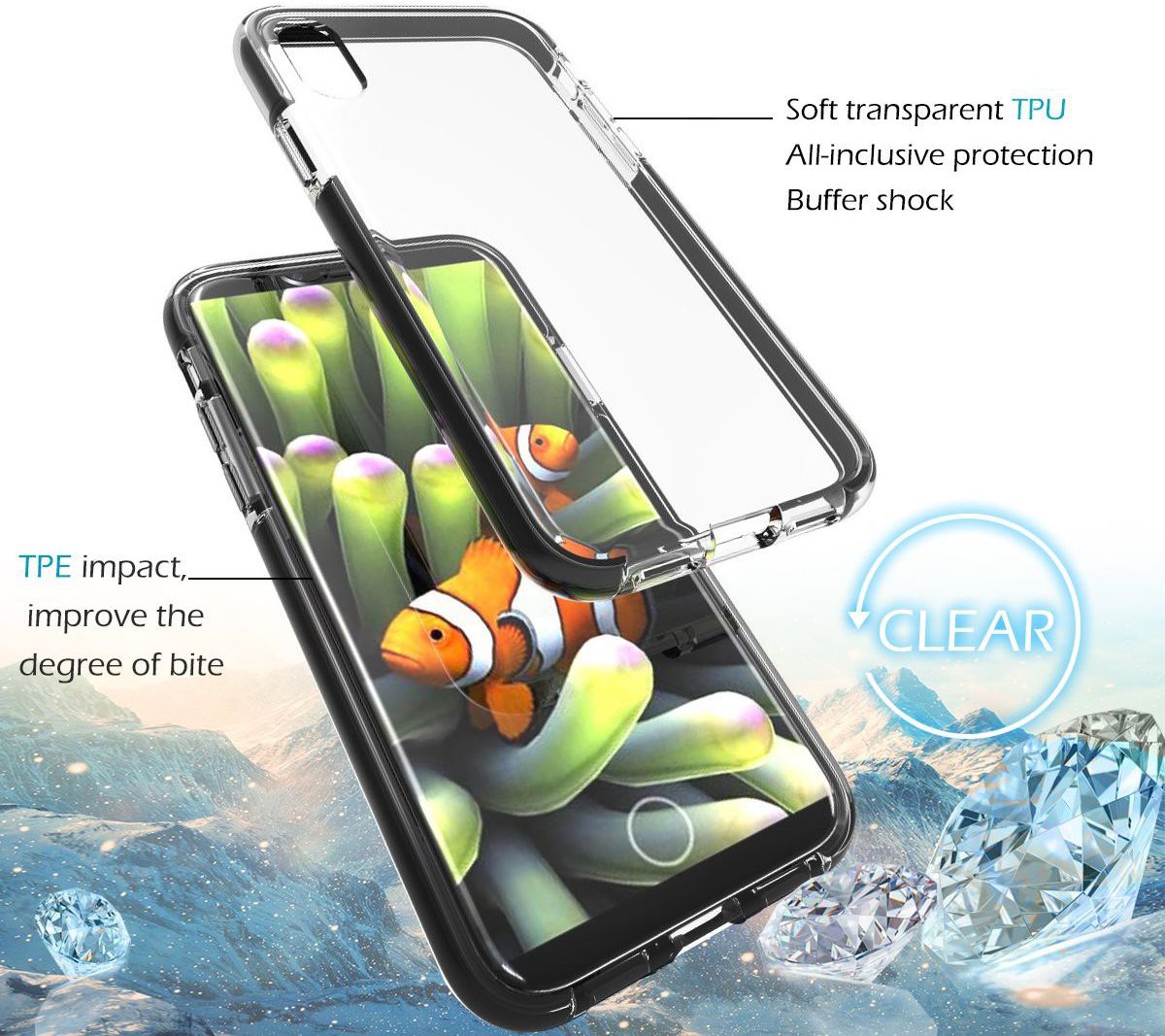 Apple iPhone X TPU Bumper Hoesje Zwart afbeelding 7