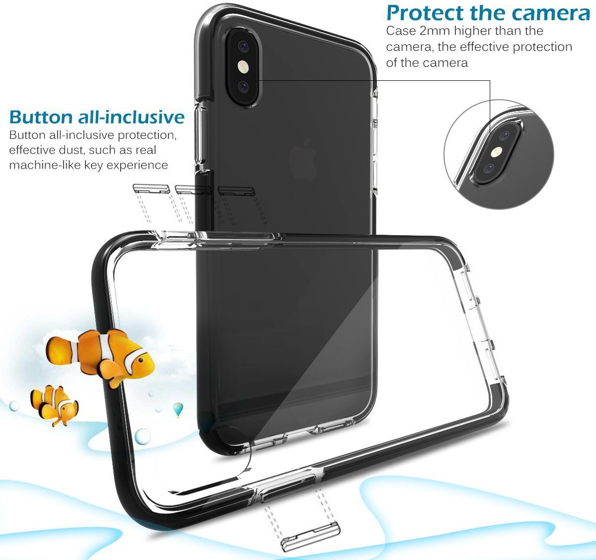 Apple iPhone X TPU Bumper Hoesje Zwart afbeelding 8