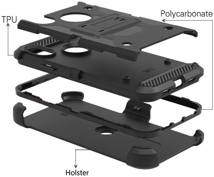 Apple iPhone X Hybride Kickstand Hoesje Zwart afbeelding 2