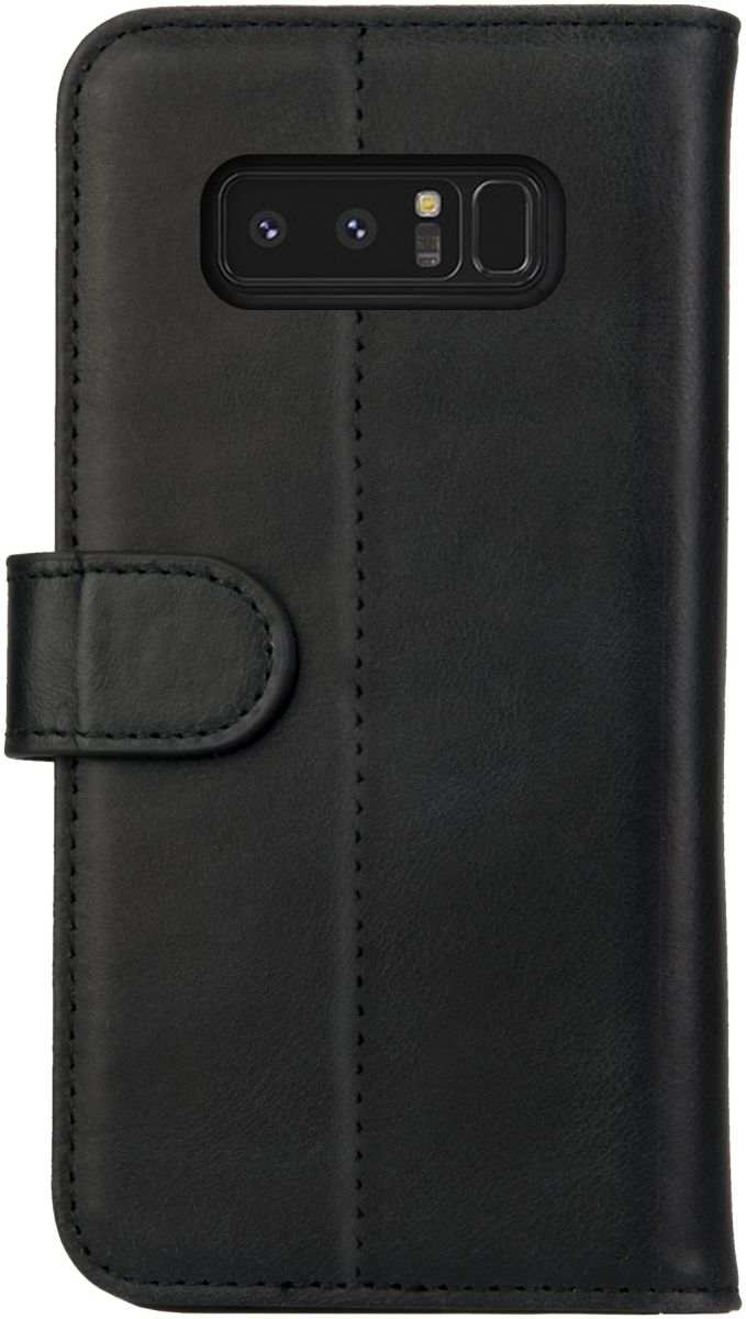 Rosso Deluxe Samsung Galaxy Note 8 Hoesje Echt Leer Book Case Zwart afbeelding 6