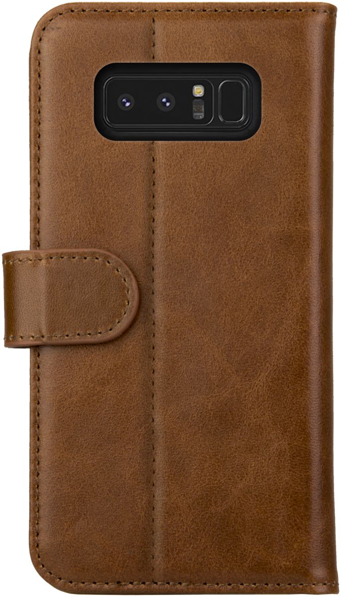 Rosso Deluxe Samsung Galaxy Note 8 Hoesje Echt Leer Book Case Bruin afbeelding 2