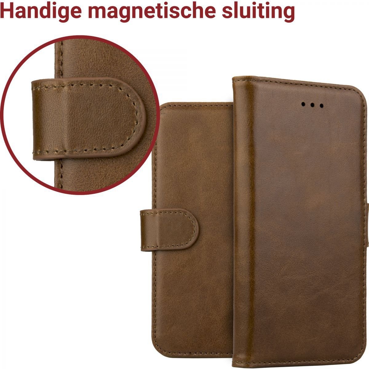 Rosso Deluxe Samsung Galaxy Note 8 Hoesje Echt Leer Book Case Bruin afbeelding 9