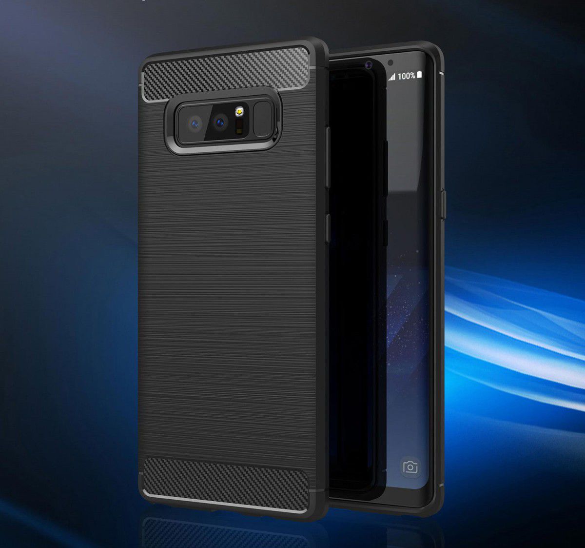 Samsung Galaxy Note 8 Geborsteld TPU Hoesje Zwart afbeelding 11
