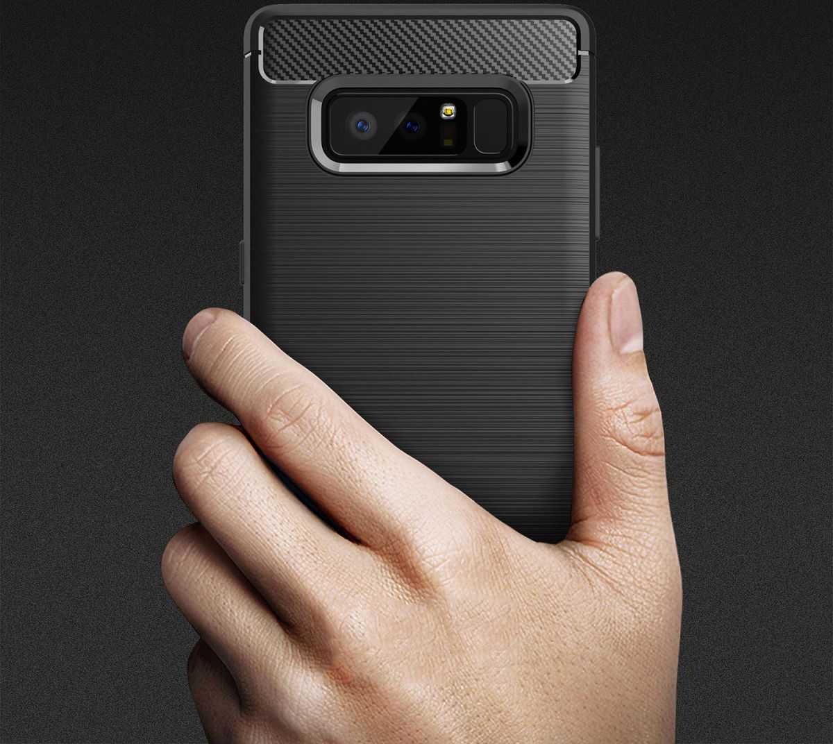 Samsung Galaxy Note 8 Geborsteld TPU Hoesje Zwart afbeelding 14