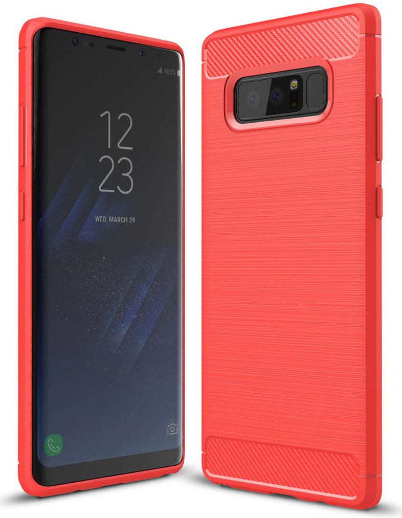 Samsung Galaxy Note 8 Geborsteld TPU Hoesje Rood afbeelding 1