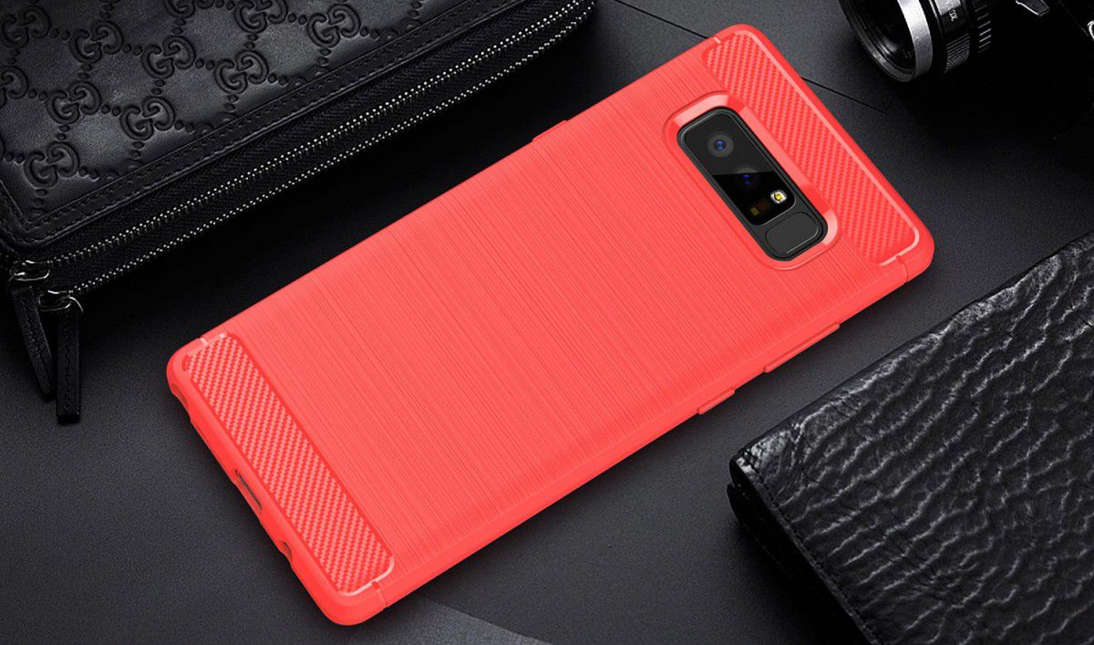 Samsung Galaxy Note 8 Geborsteld TPU Hoesje Rood afbeelding 2