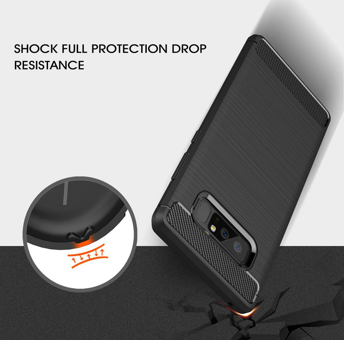 Samsung Galaxy Note 8 Geborsteld TPU Hoesje Rood afbeelding 4